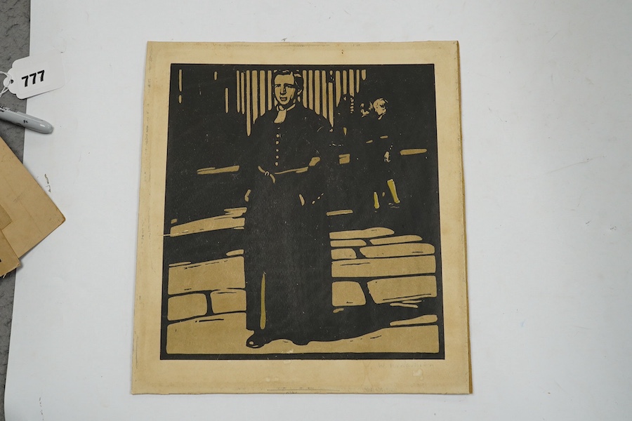 William Nicholson, three lithographs, including HRH The Prince of Wales and Lord Roberts, one signed in pencil, 30 x 27cm, unframed. Condition - poor